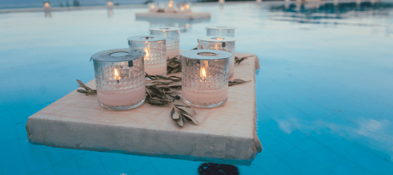 Floating Candles on the Pool - Christmas Pool Decorations - Clear Water Pools Atlanta