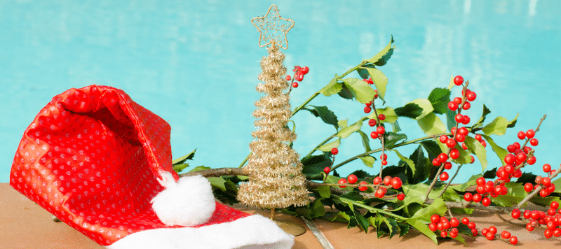 Pool Side Christmas Tree - Christmas Pool Decorations